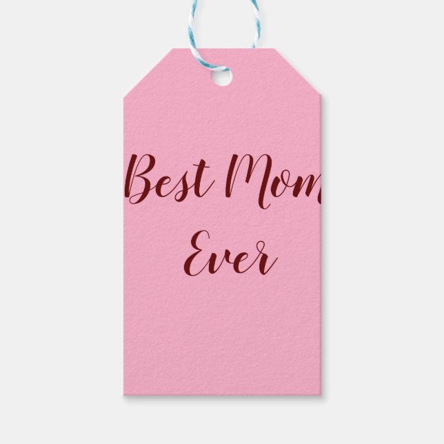 Rosa Mutter Tag Beste Mama je Geschenk hinzufügen Geschenkanhänger (Vorderseite)