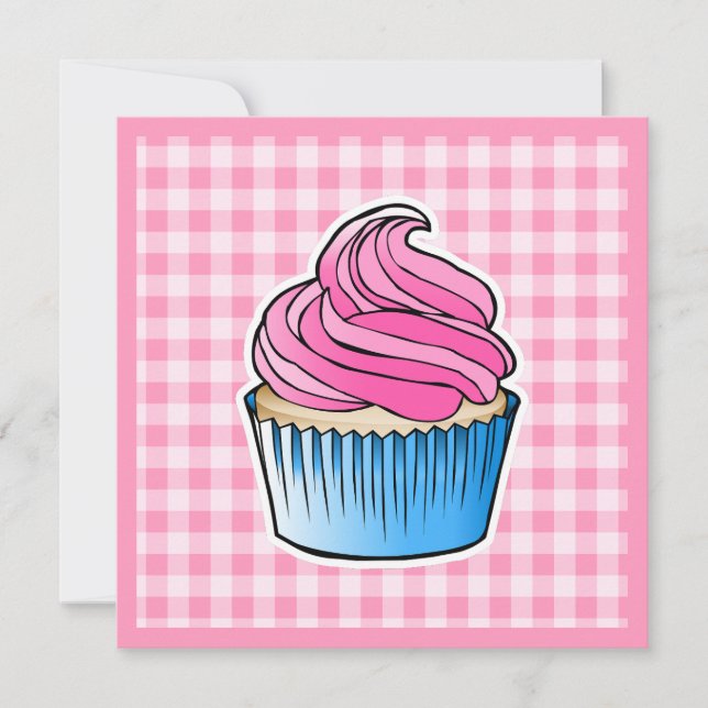 Rosa Muttertags-Cupcake Karte (Vorderseite)