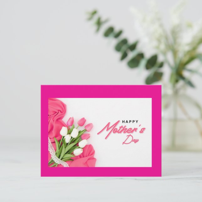 Rosa Muttertagsgulpen Feiertagspostkarte (Stehend Vorderseite)
