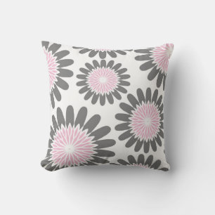 Rosa-n-Grau-Floral Kissen