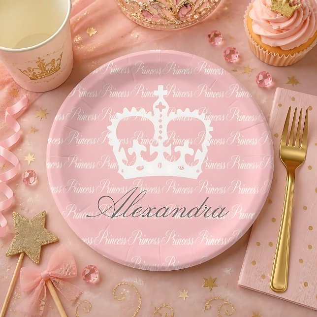 Rosa-n-Weiß-Prinzessin Pappteller (Von Creator hochgeladen)