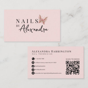 Rosa Nagel-Spezialistin Schmetterling Qr Code Visitenkarte