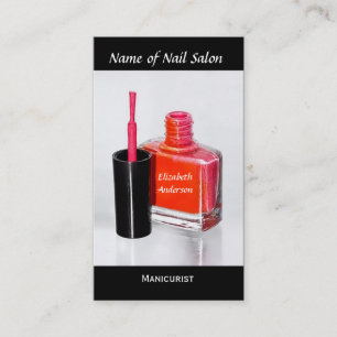 Rosa Nagellack-Manikürist am Nagel-Salon Visitenkarte