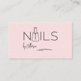 Rosa Nagelsalon mit schwarzem Rosa QRCODE Manikuri Treuekarte