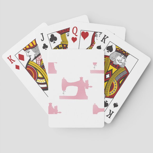 rosa Nähmaschine Spielkarten (Rückseite)