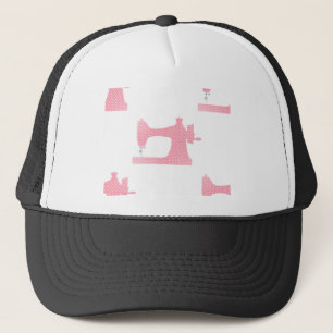 rosa Nähmaschine Truckerkappe