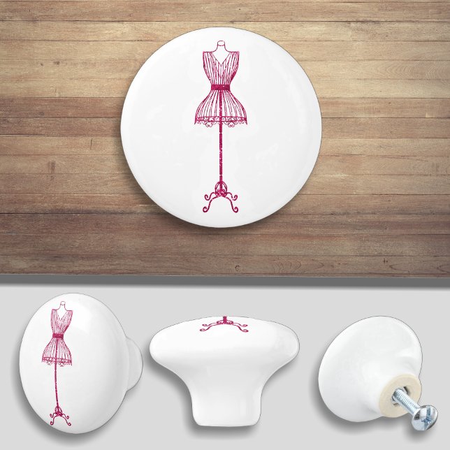 Rosa Nähraum Bodice Dress Form Keramik Knock Keramikknauf (Von Creator hochgeladen)