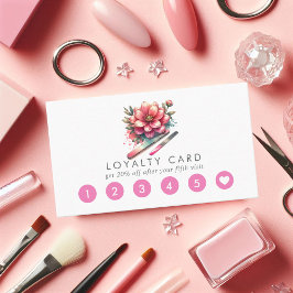 Rosa Nail Salon Loyalty Card Treuekarte