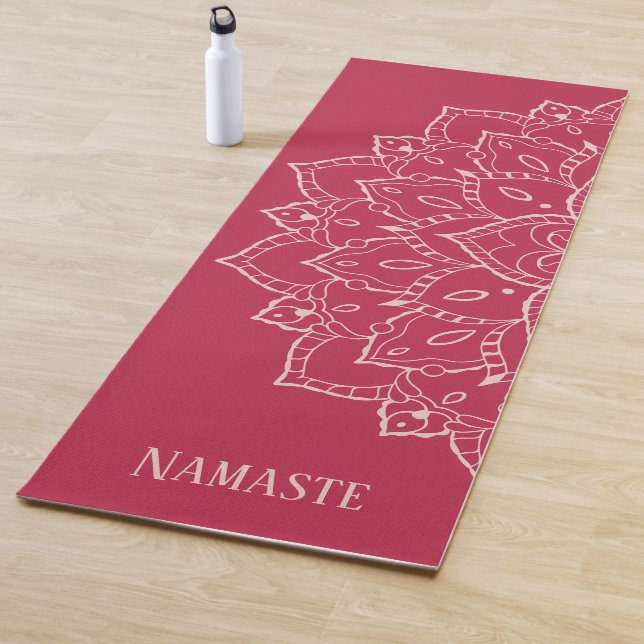 Rosa Namaste Yoga Mat mit Mandala Yogamatte (Beispiel)