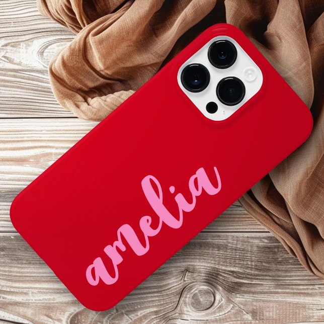 Rosa Name fett farbig rot Case-Mate iPhone 14 Pro Max Hülle (Pink name bold colorful red Case-Mate iPhone case)