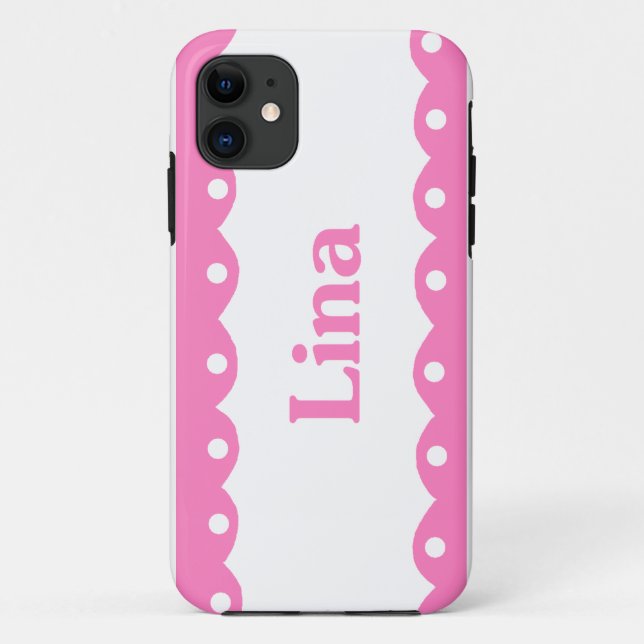 Rosa Namensspitze Lina Case-Mate iPhone Hülle (Rückseite)