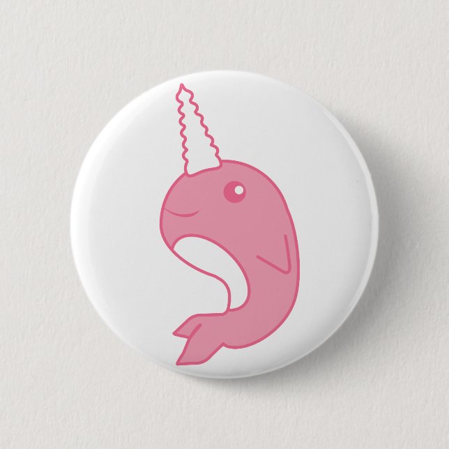 Rosa Narwhal Button (Vorderseite)