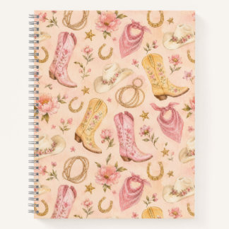Rosa Nashville-Cowgirl-Stiefel Aquarell Notizbuch