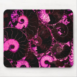 Rosa Nautilus-Fossilien-Muschel Mousepad