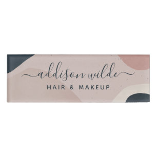 Rosa Navy Abstrakte Formen Moderne, neutral Namenschild