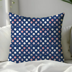 Rosa Navy Blau Punkte Floral Wasserfarbe Kissen