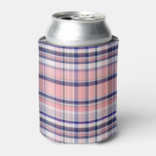 Rosa Navy Blue Weiße Preppy Madras Kariert Dosenkühler