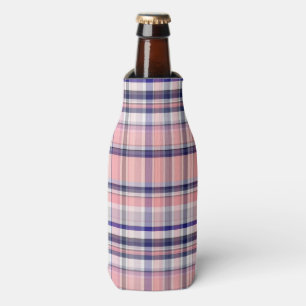 Rosa Navy Blue Weiße Preppy Madras Kariert Flaschenkühler