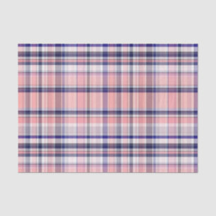 Rosa Navy Blue Weiße Preppy Madras Kariert Seidenpapier