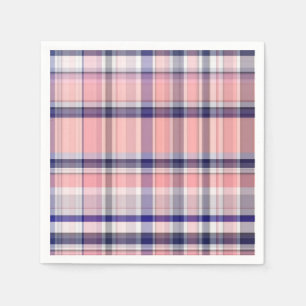 Rosa Navy Blue Weiße Preppy Madras Kariert Serviette