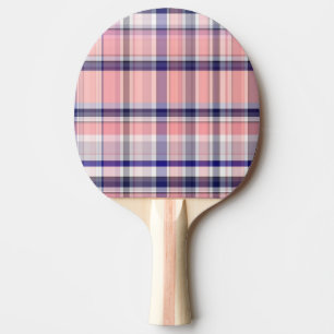Rosa Navy Blue Weiße Preppy Madras Kariert Tischtennis Schläger