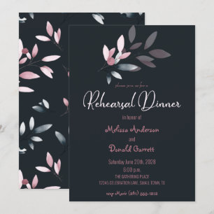 Rosa-Navy-Elegante weiche Wasserfarbe Probedinner-