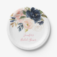 Rosa | Navy Watercolor Floral Brautparty