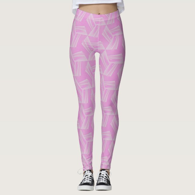Rosa Nebel Dreamflow Nahtloses Muster Leggings (Vorderseite)