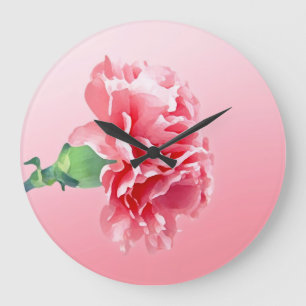 Rosa Nelke Große Wanduhr