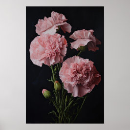 Rosa Nelken Blume Art Print Poster
