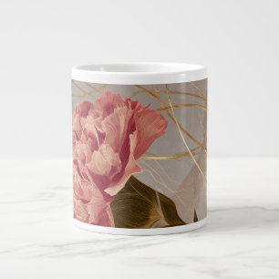 Rosa Nelken-Blumen-Gold Jumbo-Tasse