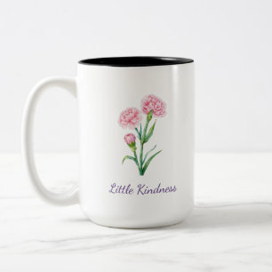 Rosa Nelken Botanische Aquarell-Eigenname Zweifarbige Tasse
