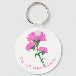 Rosa Nelken mit benutzerdefinierbarem Text Schlüsselanhänger