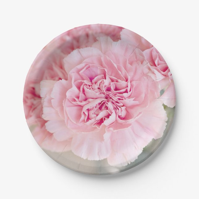 Rosa Nelken Pappteller (Vorderseite)