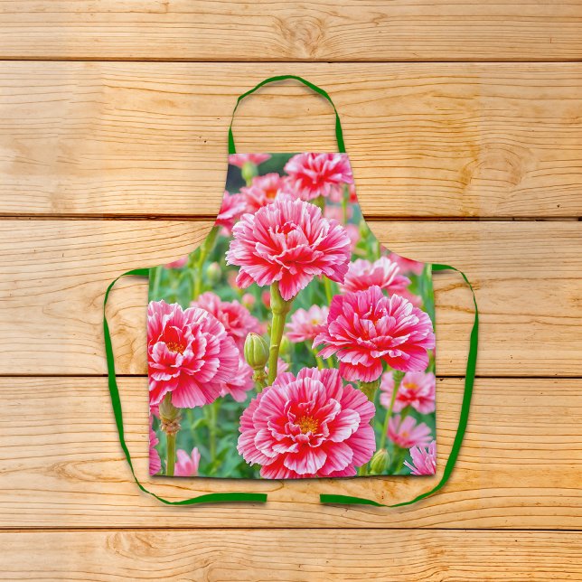 Rosa Nelken Schürze (Apron with pink carnations)