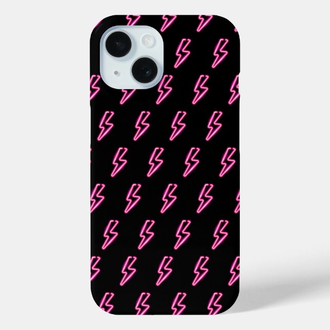 Rosa Neon-Blitz-Muster Case-Mate iPhone Hülle (Rückseite)