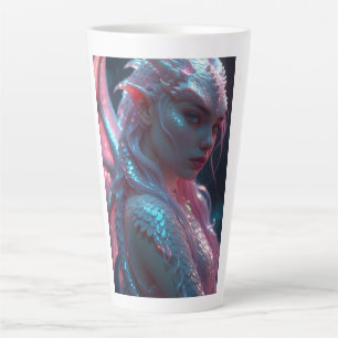 Rosa Neon-Drache Mädchen Tasse - Fantasy-Drachensc