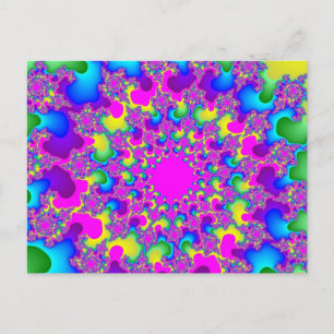 Rosa Neon-Regenbogen-Auge Postkarte
