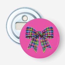 Rosa Neon-Schleife Tartan-Band Schottland Süß