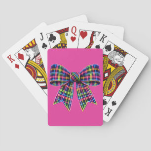 Rosa Neon-Schleife Tartan-Band Schottland Süß Spielkarten