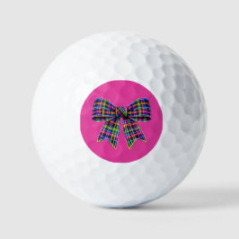 Rosa Neon-Schleife Tartanband Schottland Süß Golfball