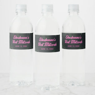 Rosa Neon Tropical Bat Mitzvah Party Wasserzeichen