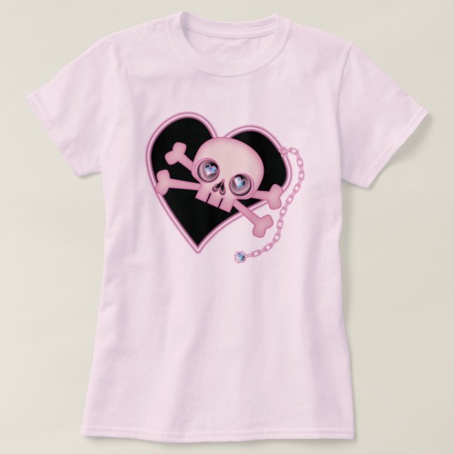 Rosa Neonschädel T-Shirt (Design vorne)