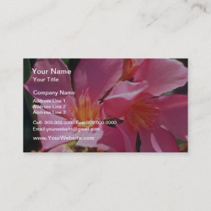 Rosa Nerium-Oleander-Blumen Visitenkarte