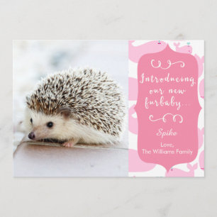 Rosa neue Furbaby Mitteilung Ankündigung