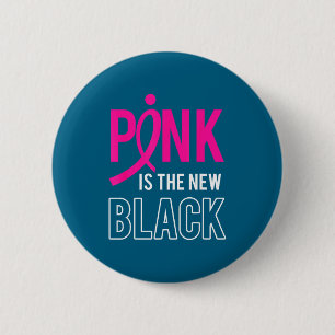 Rosa neue schwarze Brustkrebs-Überlebender-Design Button