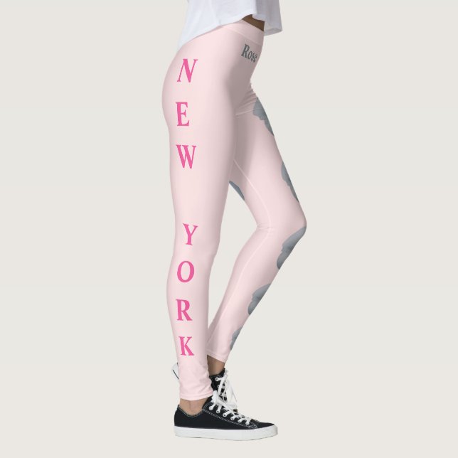 Rosa New Yorker Staat Blume (Die Rose) Leggings (Rechts)