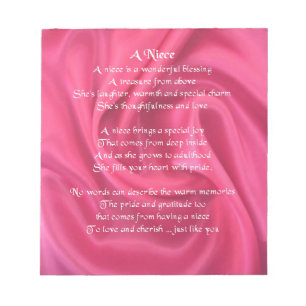 Rosa - Nichten-Gedicht Notizblock
