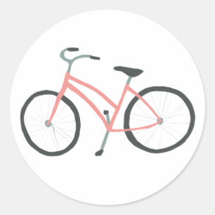 Rosa niederländisches Fahrrad Runder Aufkleber