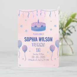 Rosa Niedlich Minimalistischer Geburtstag Einladun Einladung